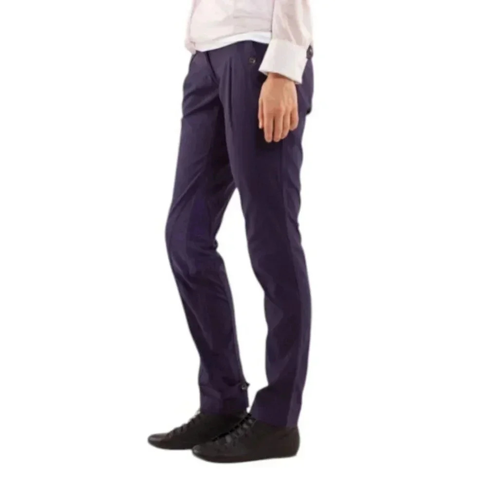 Lululemon Pedal Power Cycling Pant Dense Purple Reflective Commuter Trouser Sz 6